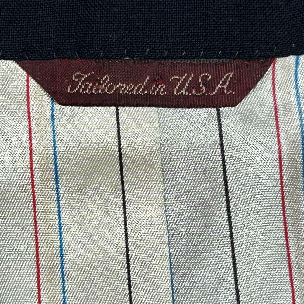 Vintage Cricketeer USA Mens Gold Buttons Blue Blazer Sport Coat Jacket 100% Wool - Picture 4 of 12